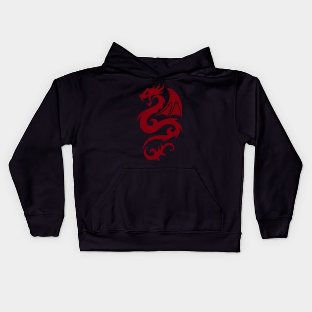 Red Dragon Kids Hoodie by ZoboShop